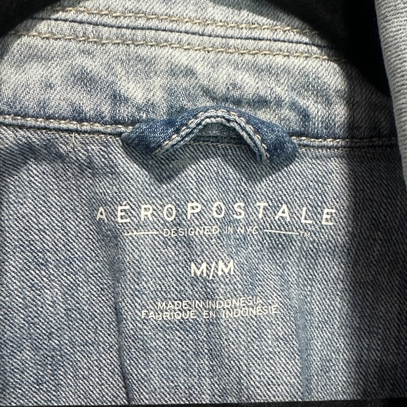 NWOT Aeropostale Faded Blue Denim Vest size M - Picture 2 of 5